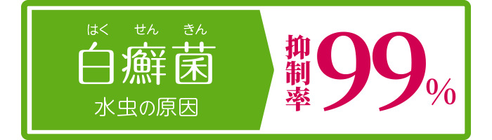 白癬菌(はくせんきん)水虫の原因:抑制率99%